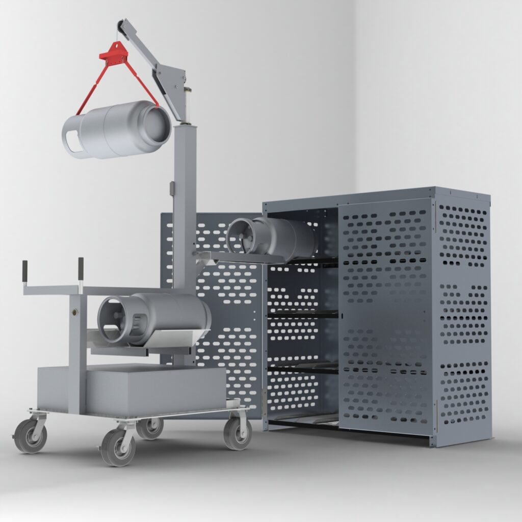 Forklift Tank Loader Truck for lifting and installing propane fuel